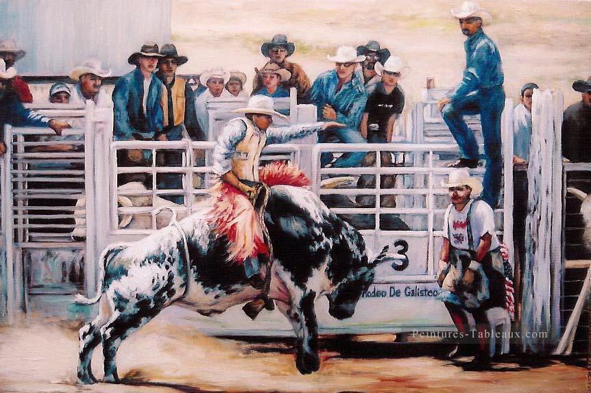 Bull Rider visionnage Peintures à l'huile